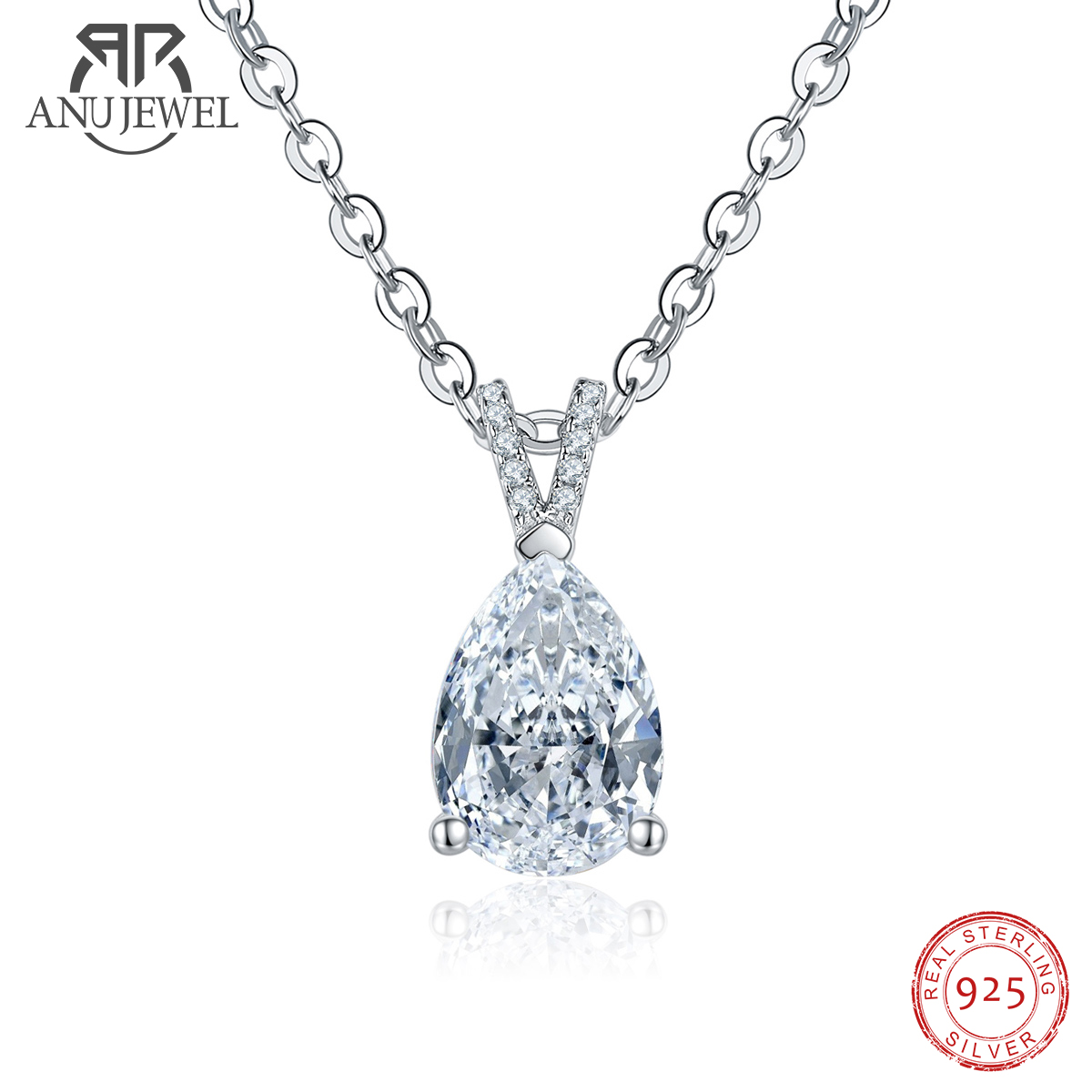 Ansi Chain - Anugem 2.5ct D اللون الكمثرى قص